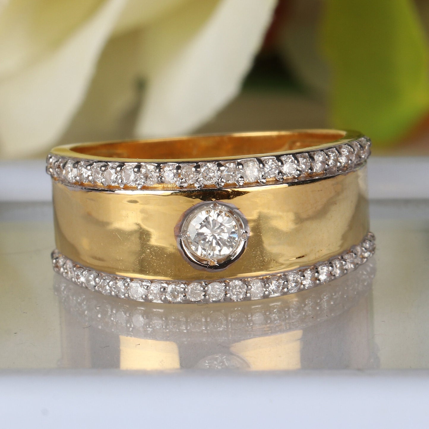 Luxury Men's Diamond Ring 0.67 Ct 18K Gold IGI Certified H-I SI Fine Jewellery