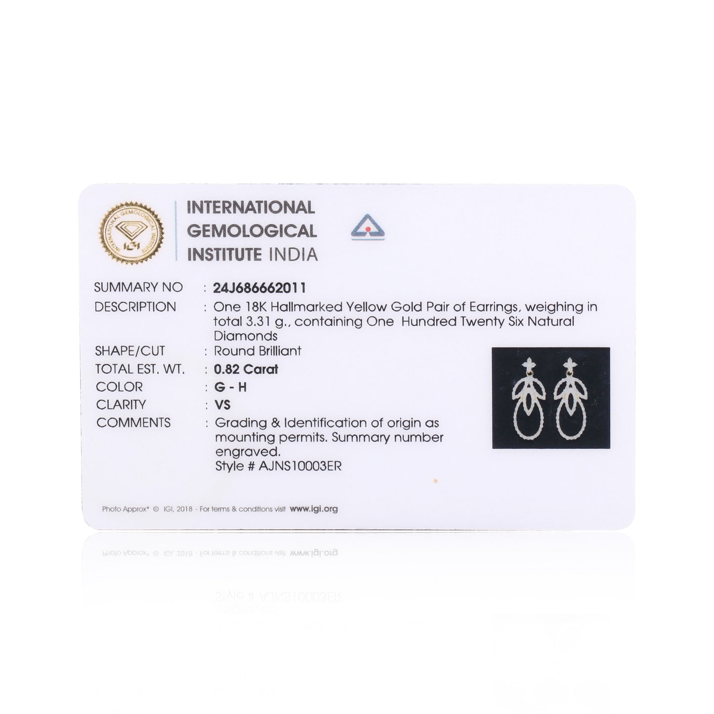 Luxury 3.48 Ct Diamond Jewellery Set IGI Certified 18K Gold G-H-I VS Women Set - view 5