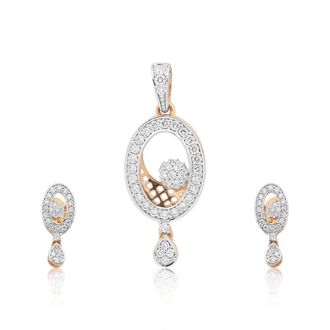 IGI Certified Diamond Pendant Set 2.08 ct 18K Gold Natural Diamond Jewellery