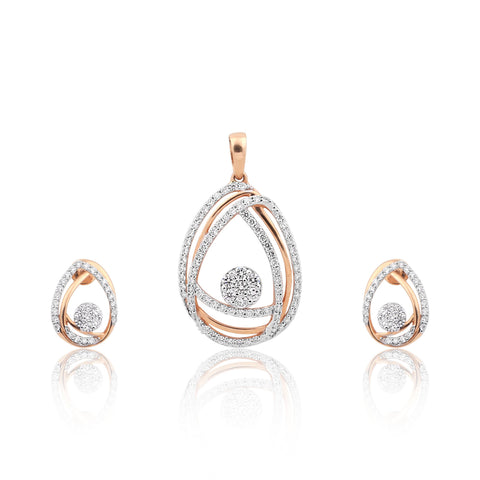 IGI Certified 18K Gold Diamond Pendant Set 1.79 Ct G-H-I VS Premium Jewellery