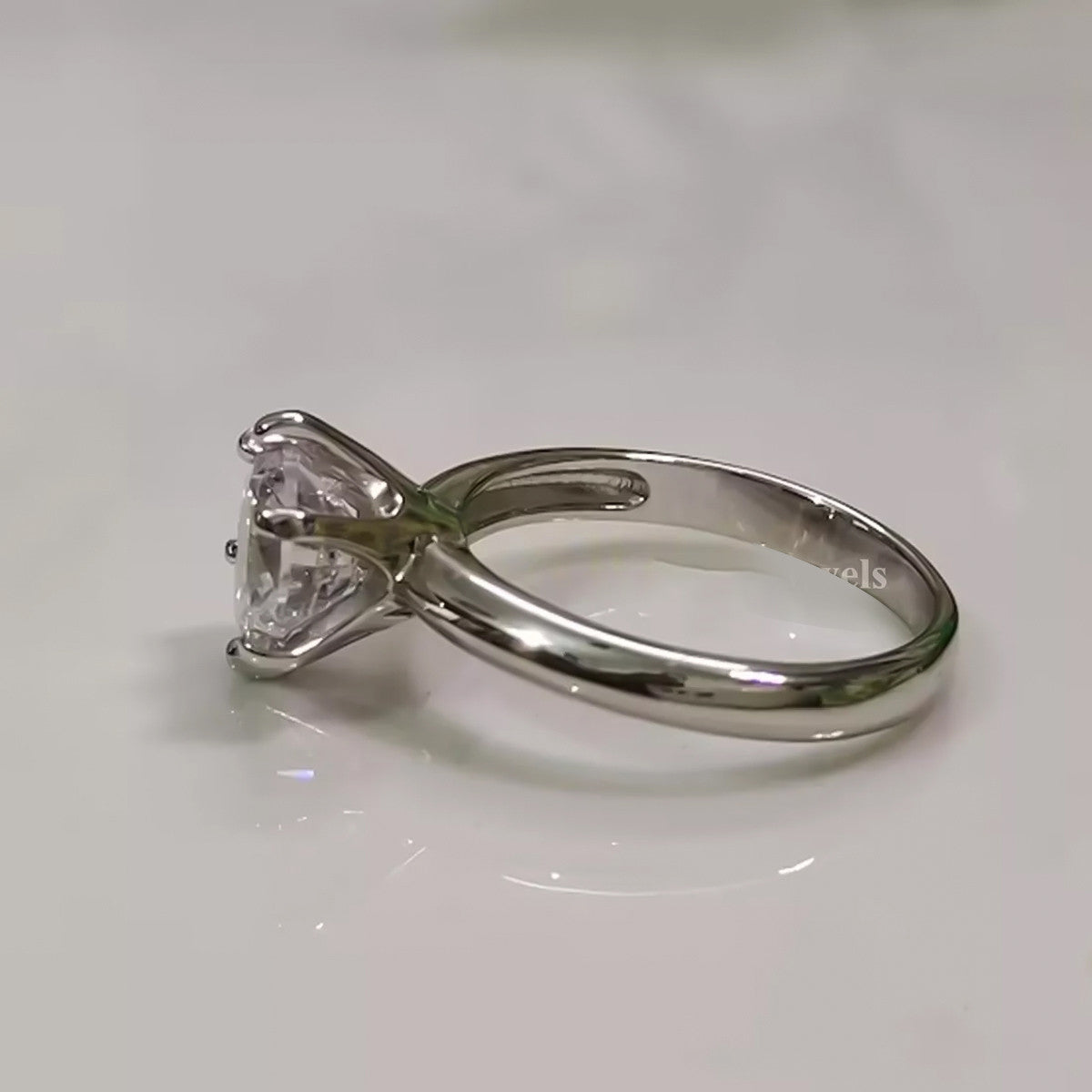 Certified 2.55 Ct White Round Moissanite Solitaire Ring in New Year Gift 18K Gold P 18K Gold Plated