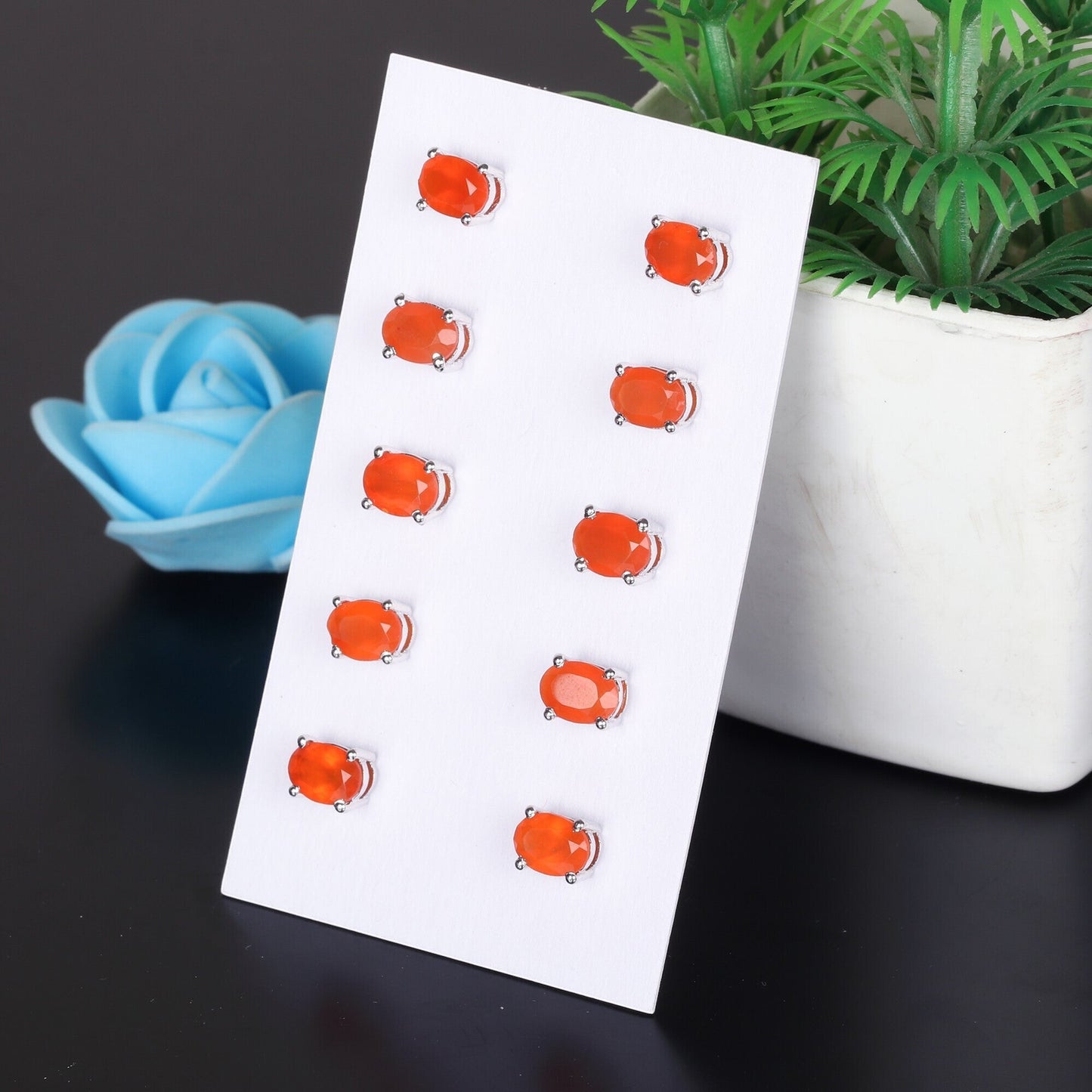 65 Ct Natural Orange Carnelian Earrings - GEMHUB