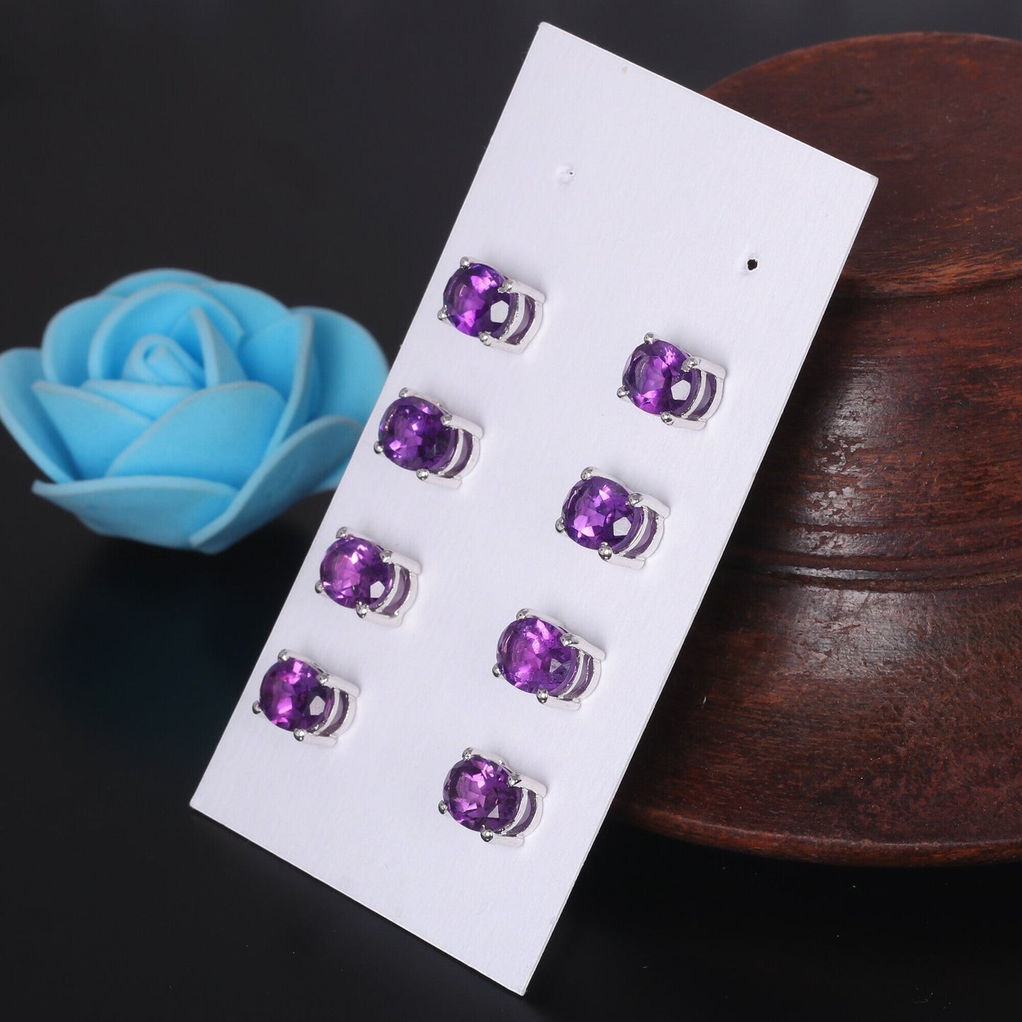 65 Ct Natural Purple Amethyst Earrings - GEMHUB