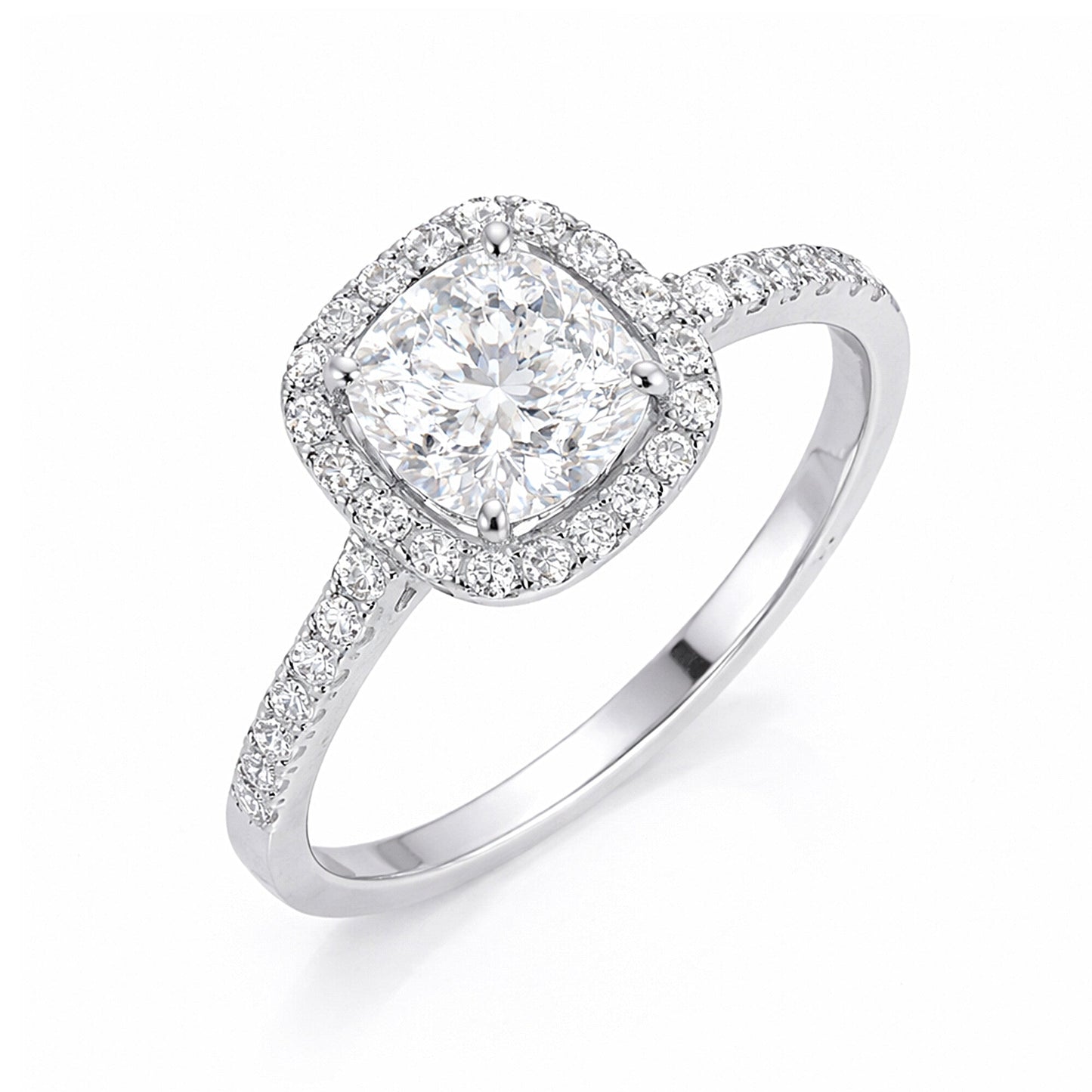 2 Ct Cushion Cut Lab Grown Diamond Ring - GEMHUB