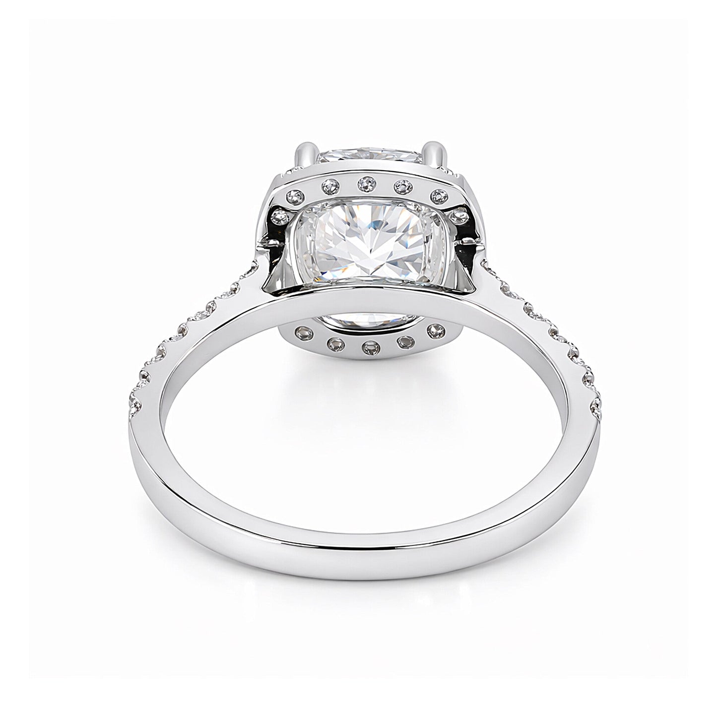2 Ct Cushion Cut Lab Grown Diamond Ring - GEMHUB - View 4