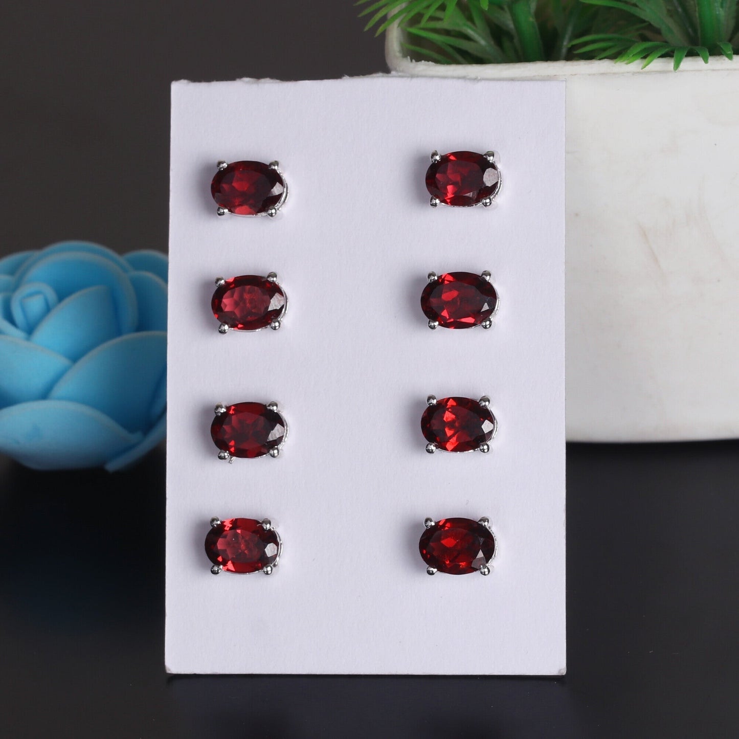 65 Ct Natural Red Garnet Earrings - GEMHUB
