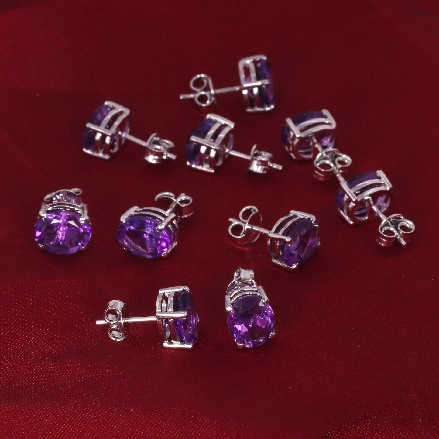 65 Ct Natural Purple Amethyst Earrings - GEMHUB - View 6