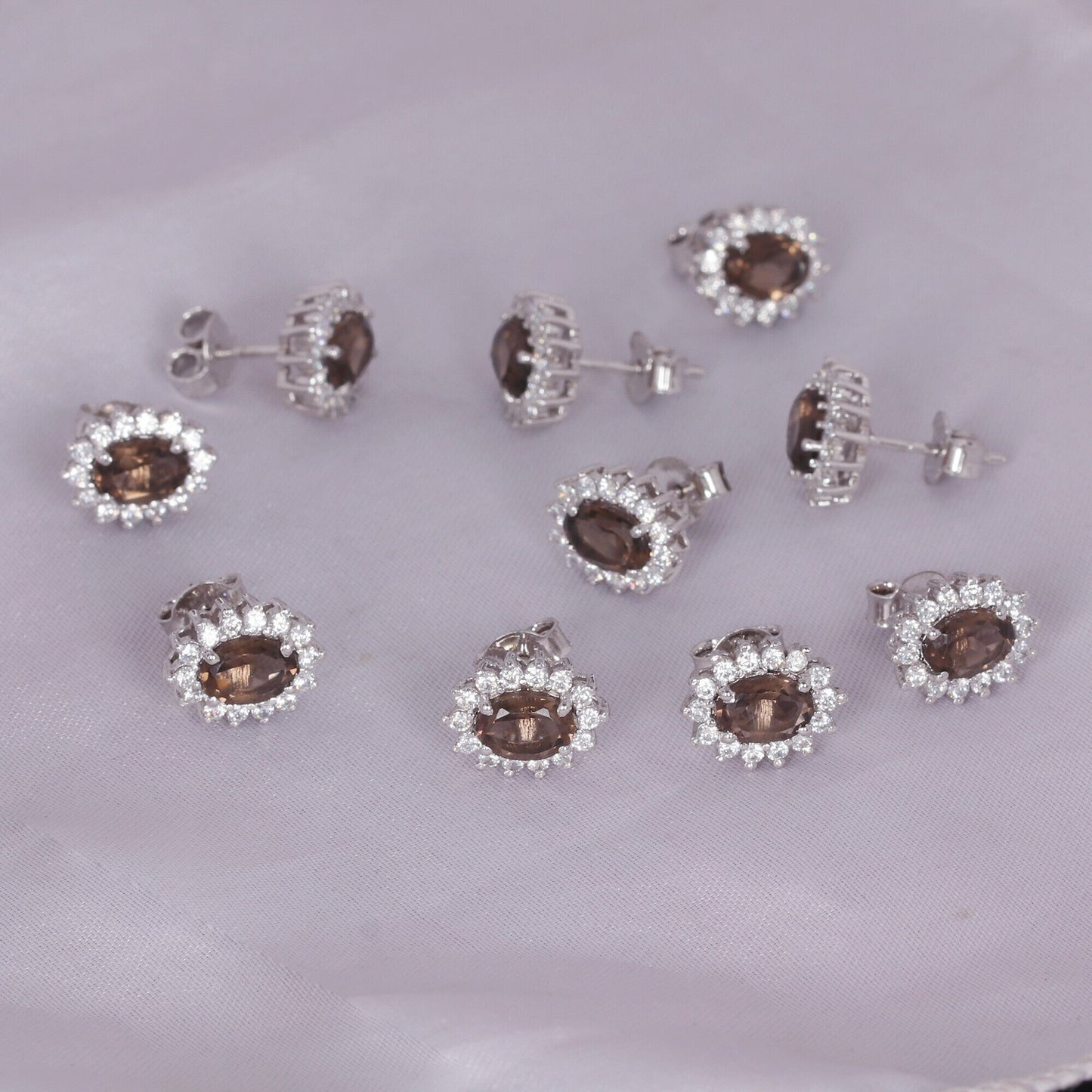 65 Ct Natural Smoky Topaz Earrings - GEMHUB - View 5