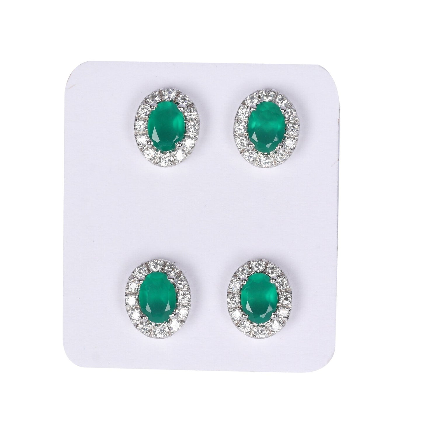 65 Ct Natural White Green Emerald Earrings - GEMHUB - View 2