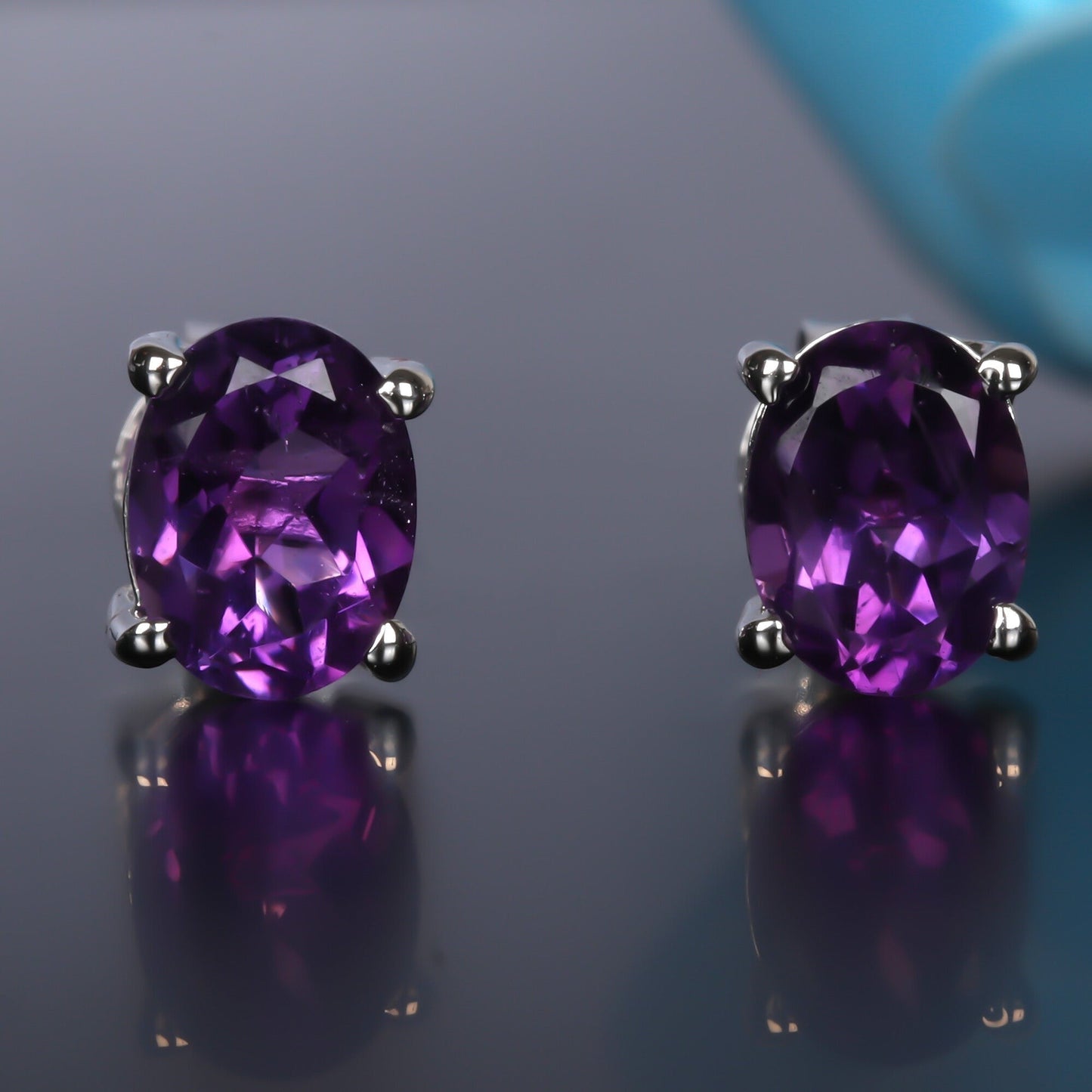 10 Ct Natural Purple Amethyst Earrings - GEMHUB - View 4