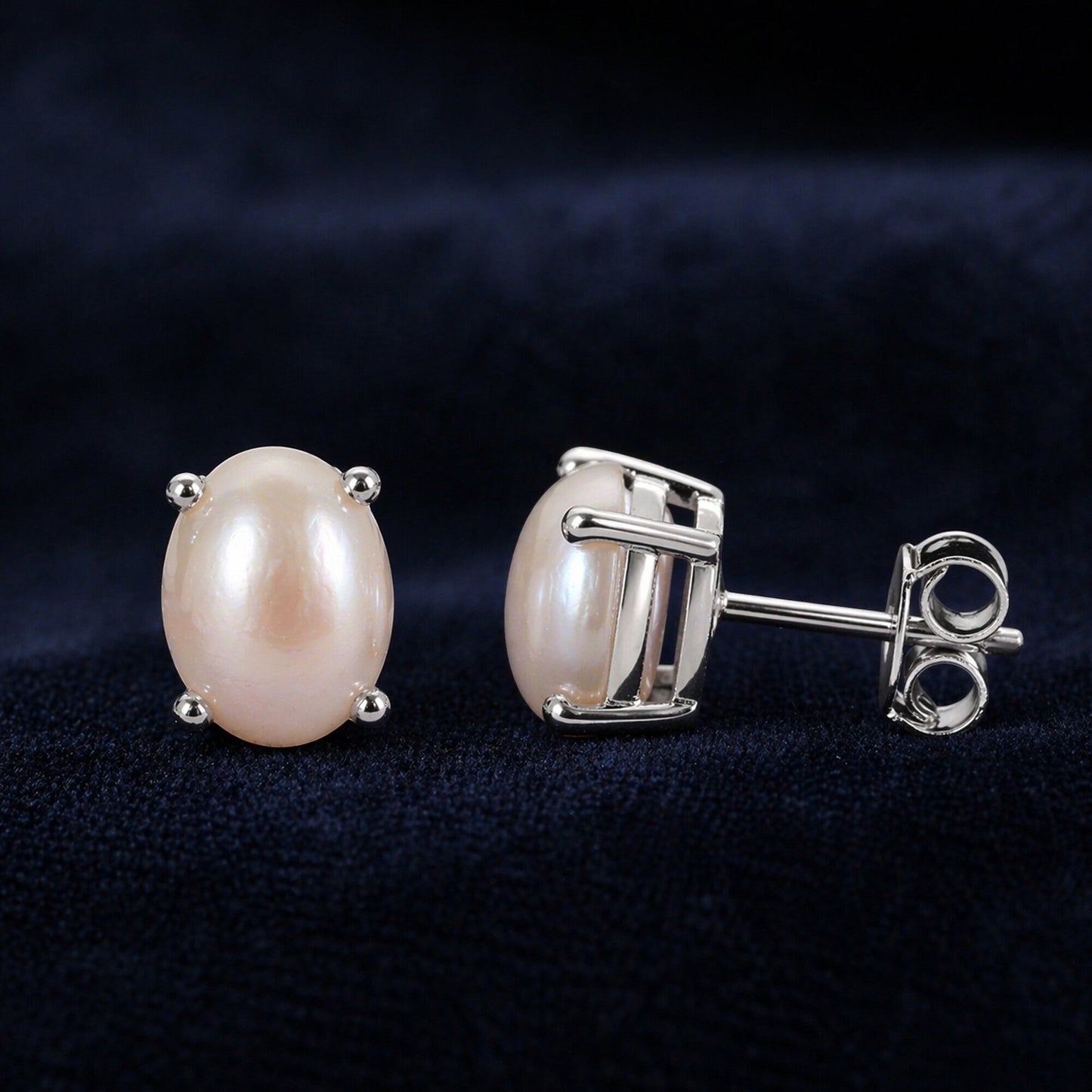 10 Ct Natural White Pearl Earrings - GEMHUB - View 2