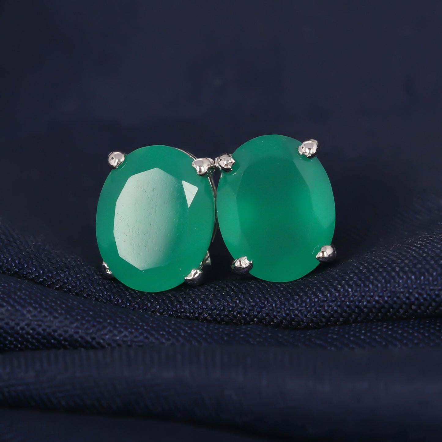 10 Ct Natural Green Emerald Earrings - GEMHUB - View 6