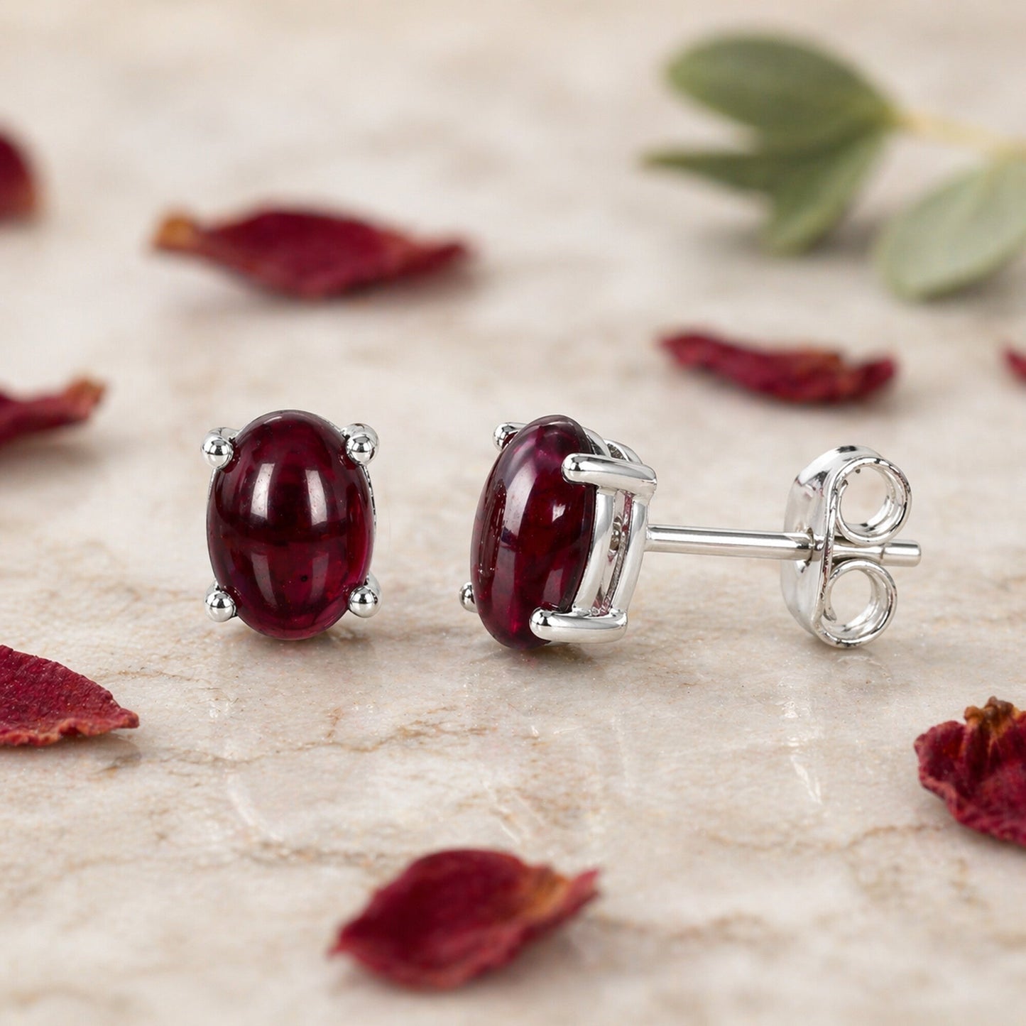 10 Ct Natural Red Garnet Earrings - GEMHUB - View 3