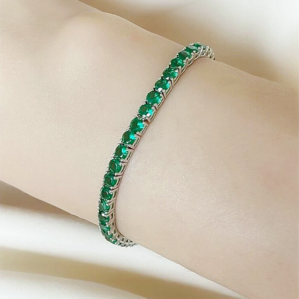 14k Yellow Gold 4.75Ct Round Natural Diamond Certified Exquisite Tennis Bracelet - Image 4 - GEMHUB