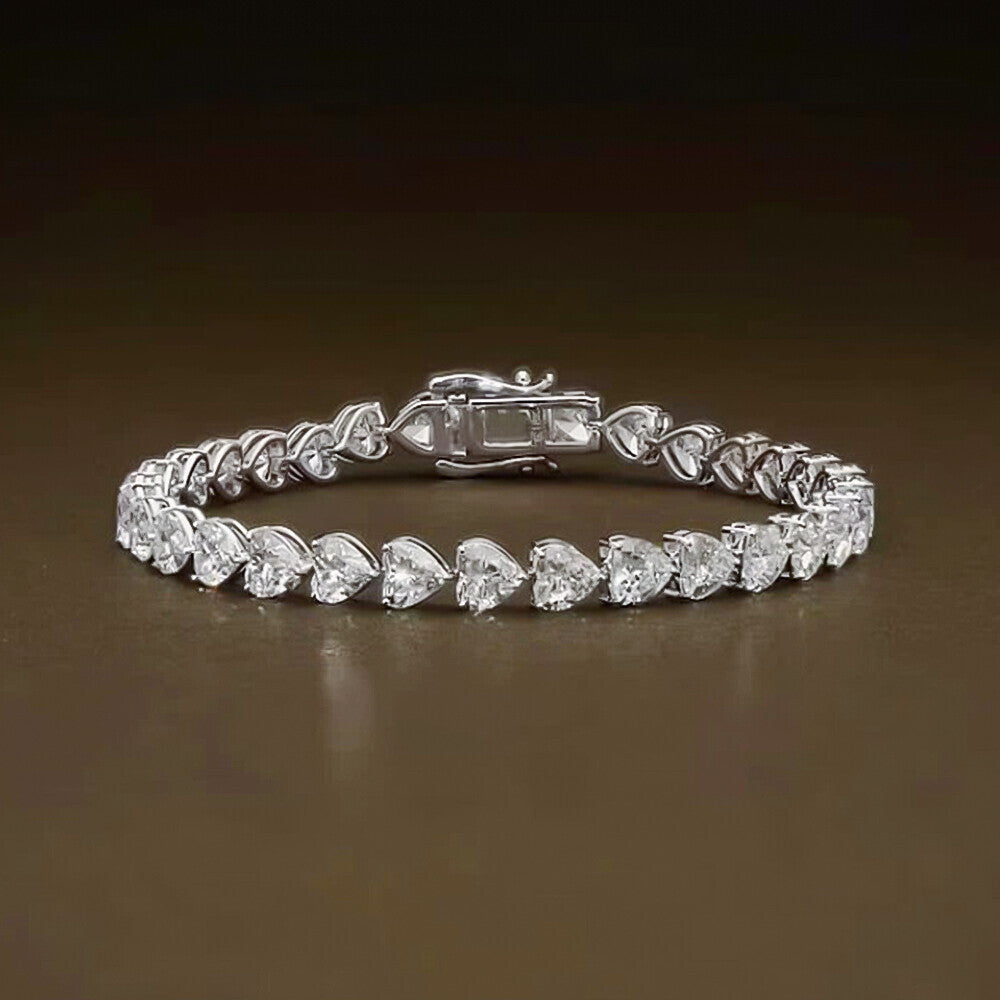 Certified Natural Green Emerald Round Tennis Bracelet Daily Wear 14k White Gold - Image 3 - GEMHUB