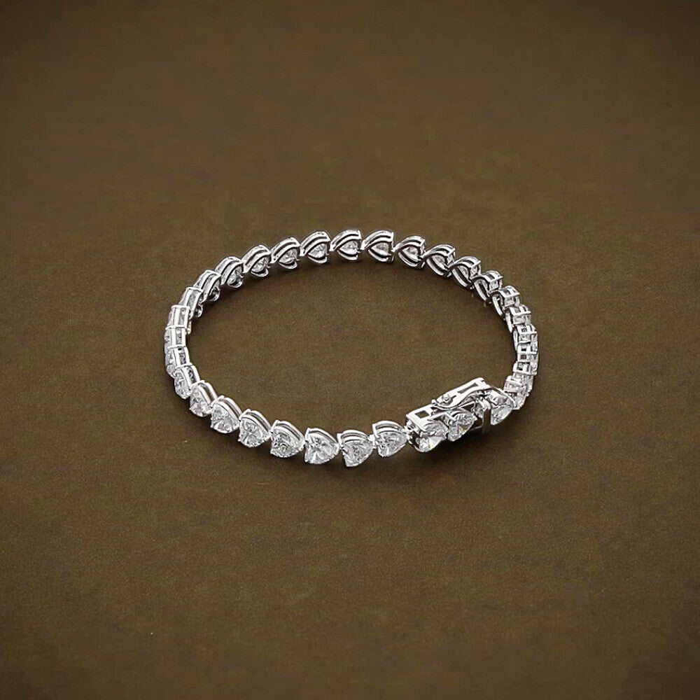 Certified Natural Green Emerald Round Tennis Bracelet Daily Wear 14k White Gold - Image 4 - GEMHUB