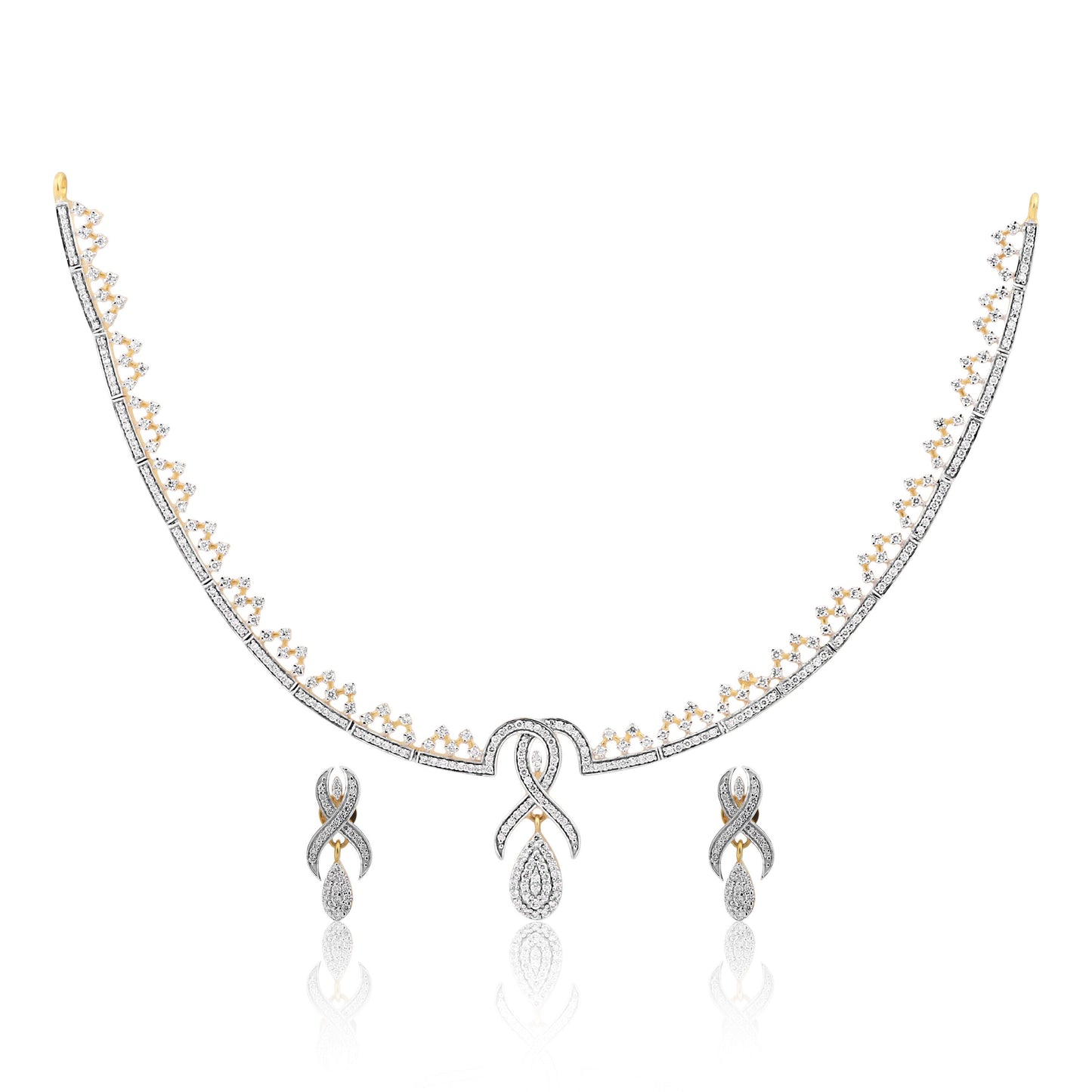 2.73 Ct Diamond Jewellery Set G-H VS Natural Diamond Necklace & Earrings