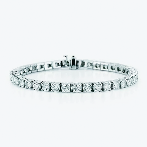 Natural Certified GH/VS Diamond 6.20Ct Women's Tennis Bracelet 14k White Gold - GEMHUB