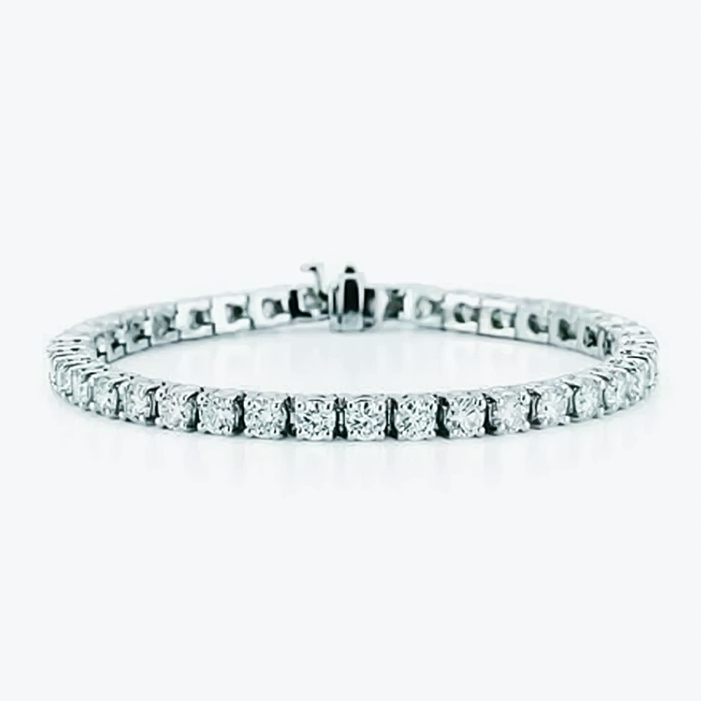 Natural Certified GH/VS Diamond 6.20Ct Women's Tennis Bracelet 14k White Gold - GEMHUB