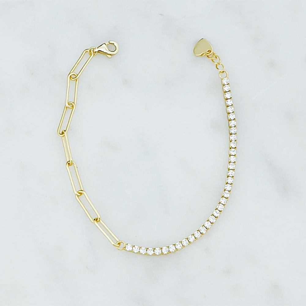 Women 1.50Ct Round Natural GH/SI Diamond Chain Tennis Bracelet 14k Yellow Gold - Image 2 - GEMHUB