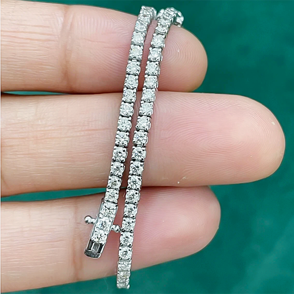 GH/SI 3Ct Round Certified Natural Diamond Women's Gift Tennis Bracelet 14k Gold - Image 4 - GEMHUB