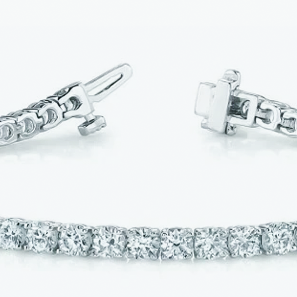 Natural Certified GH/VS Diamond 6.20Ct Women's Tennis Bracelet 14k White Gold - Image 4 - GEMHUB