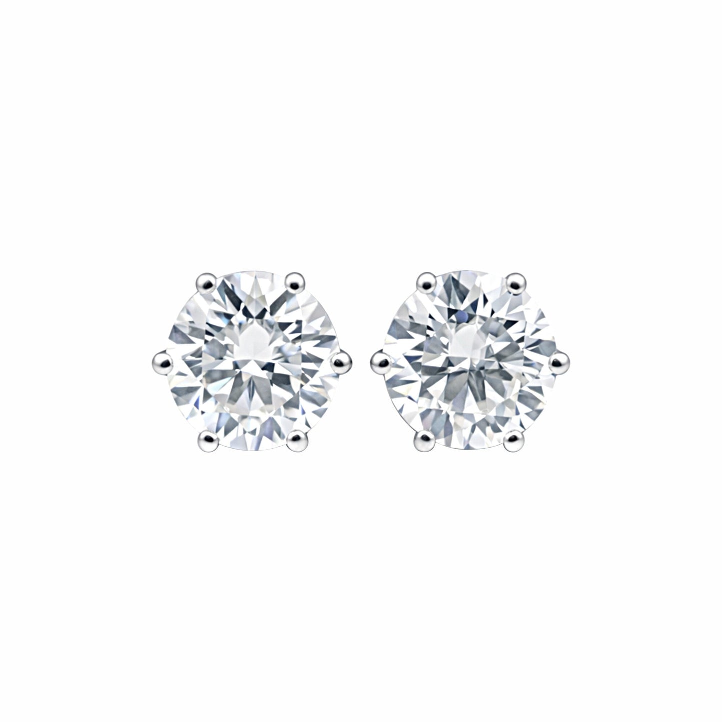 4.00 Ct Round Cut Lab Grown Diamond Earrings - GEMHUB