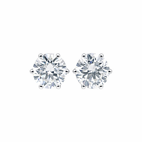 4.00 Ct Round Cut Lab Grown Diamond Earrings - GEMHUB