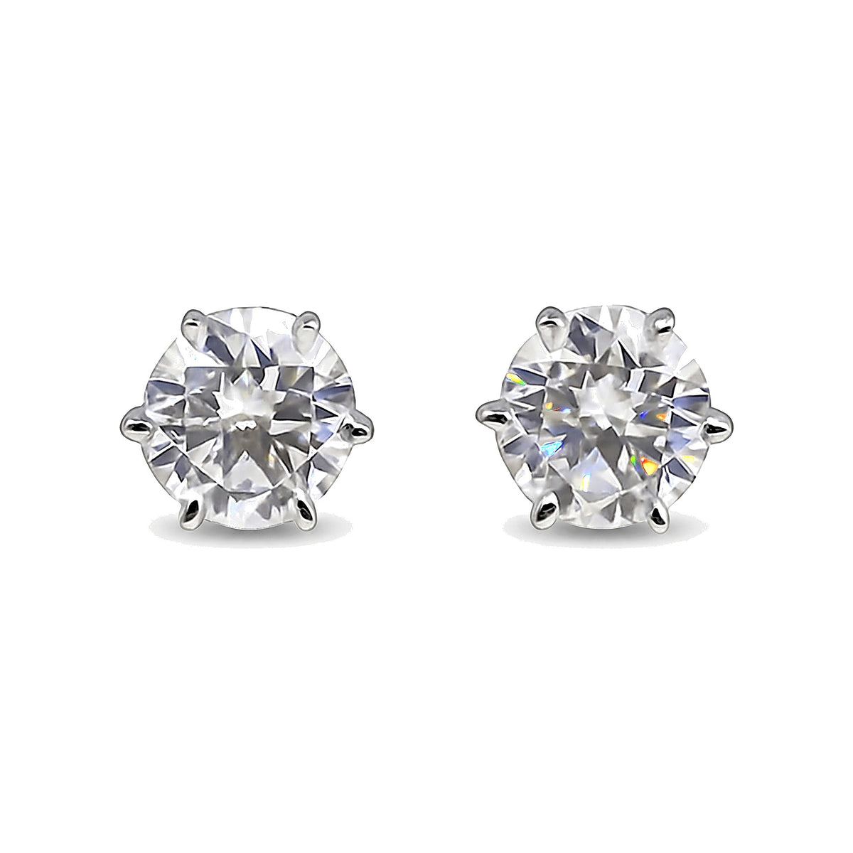 4.00 Ct Round Cut Lab Grown Diamond Earrings - GEMHUB