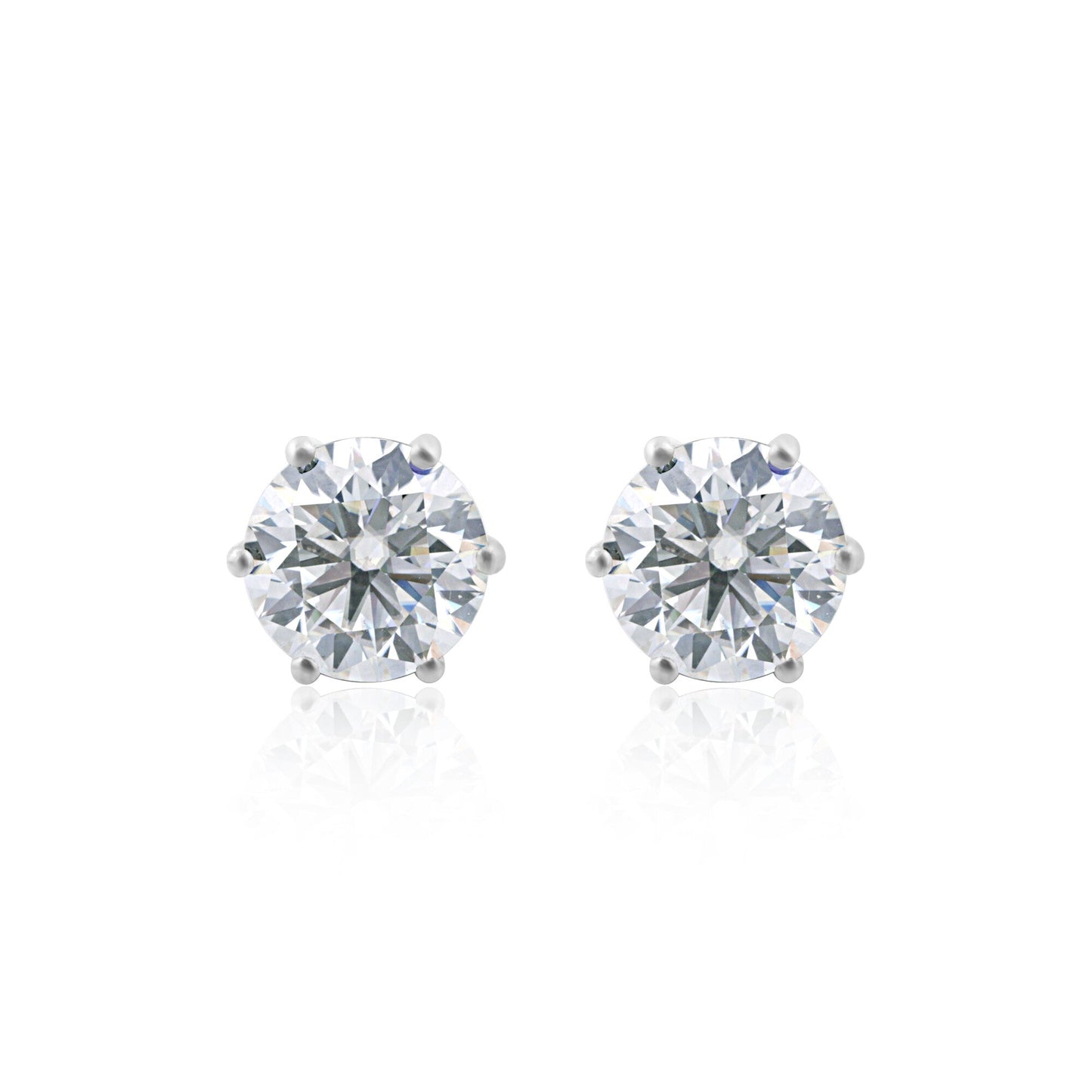 2 Ct Round Cut Lab Grown Diamond Earrings - GEMHUB