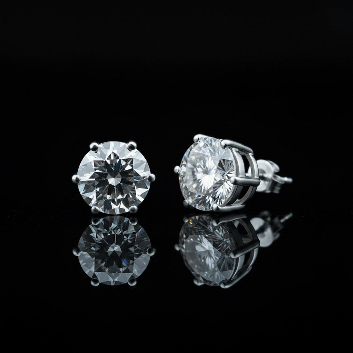 2 Ct Round Cut Lab Grown Diamond Earrings - View 5