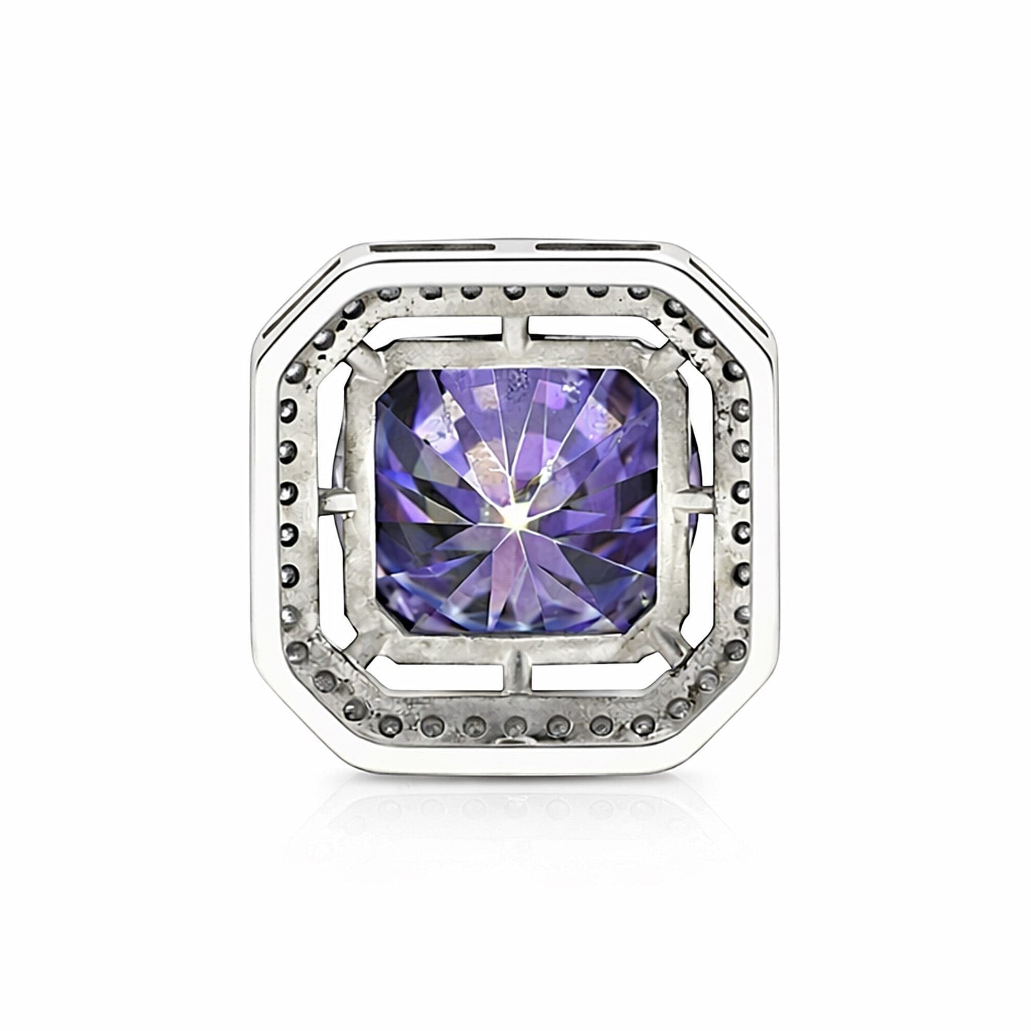 3 Ct Round Cut Blue Lab Grown Diamond Pendant - GEMHUB - View 2