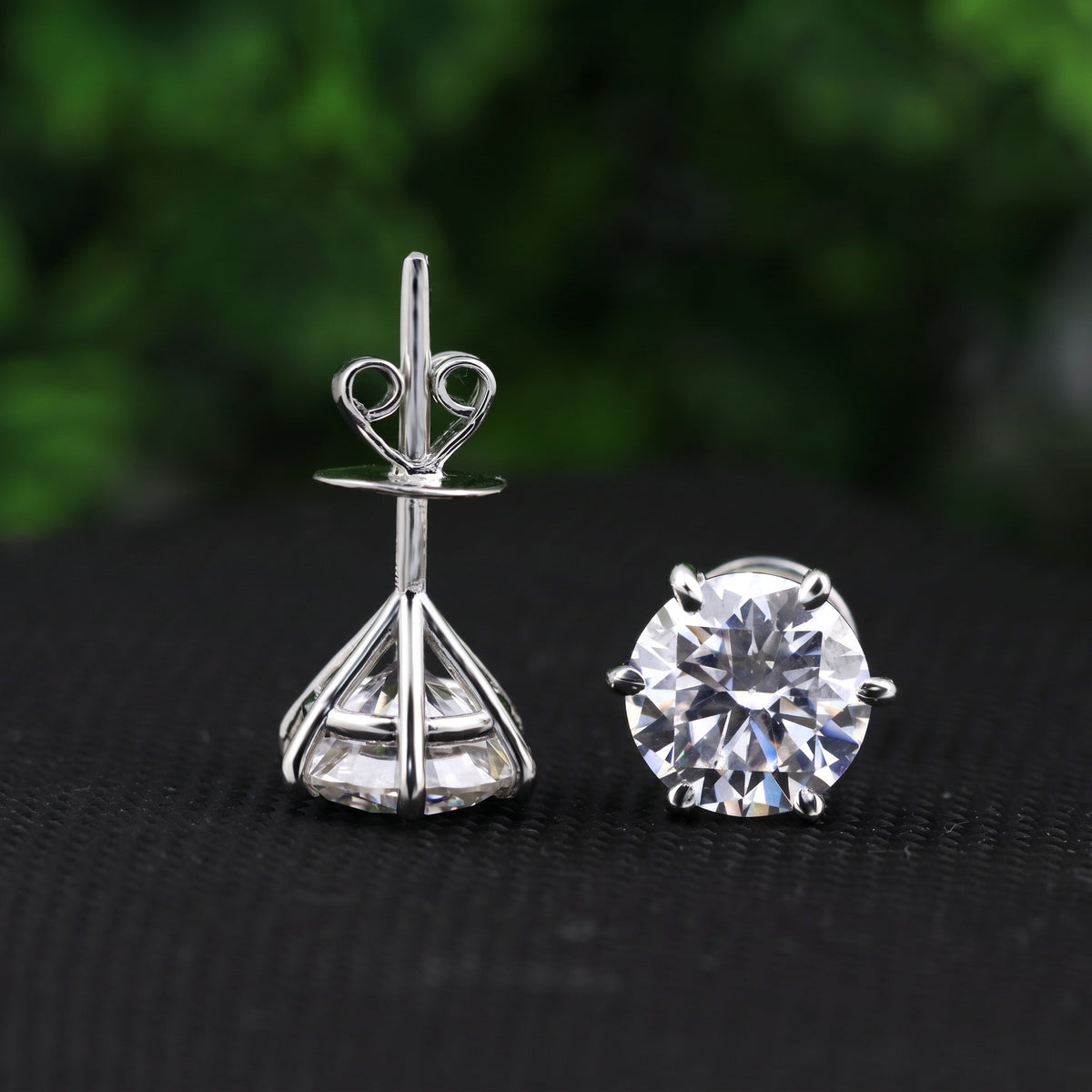 4.00 Ct Round Cut Lab Grown Diamond Earrings - View 2