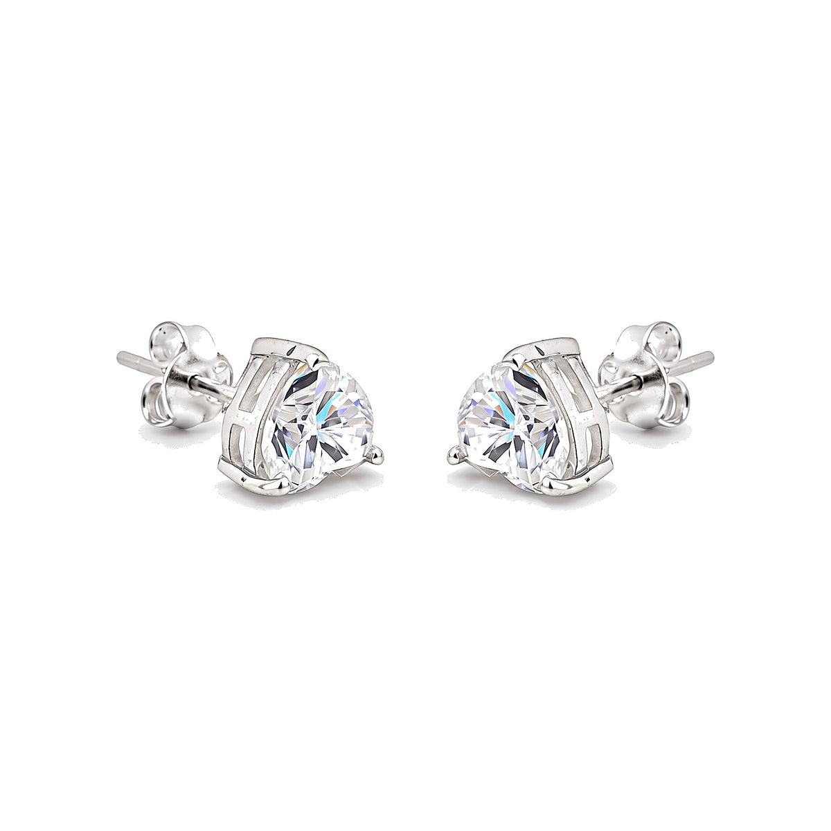 4 Ct Heart Cut Lab Grown Diamond Earrings - View 3