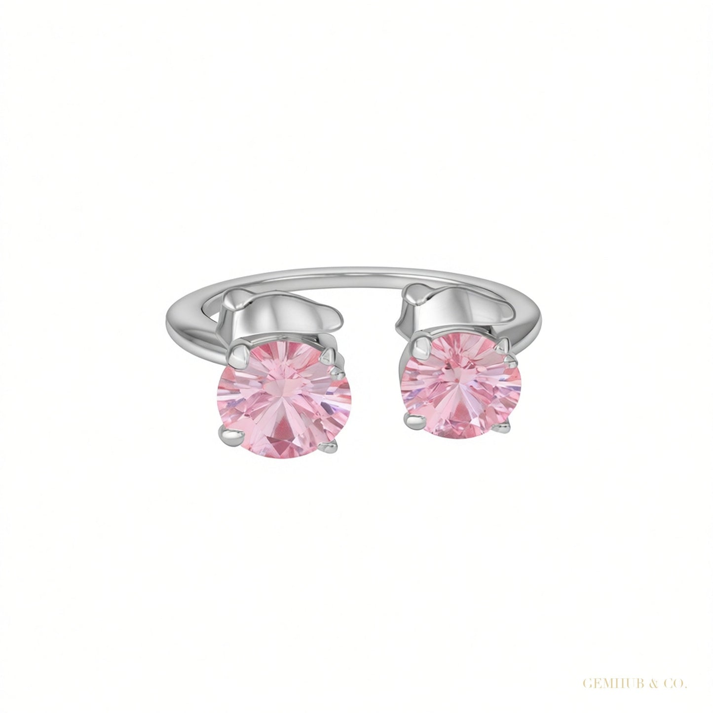 Certified 5.60 ct DEW White & Pink Moissanite Dangler Earrings In Gold Vermeil – white background main image