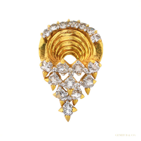 Diamond Pendant And Earrings Set in 18KT Yellow Gold, 0.93 Ct. IGI Certified – white background main image