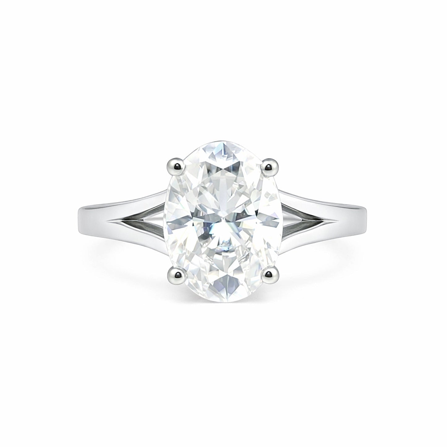 GEMHUB 3 Ct oval cut lab grown diamond ring, VS1 clarity, 18k gold vermeil.