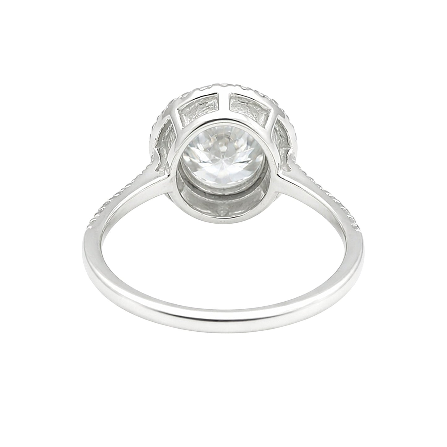 GEMHUB 3.00 Ct oval cut lab grown diamond ring with VS1 clarity in 18k gold vermeil.