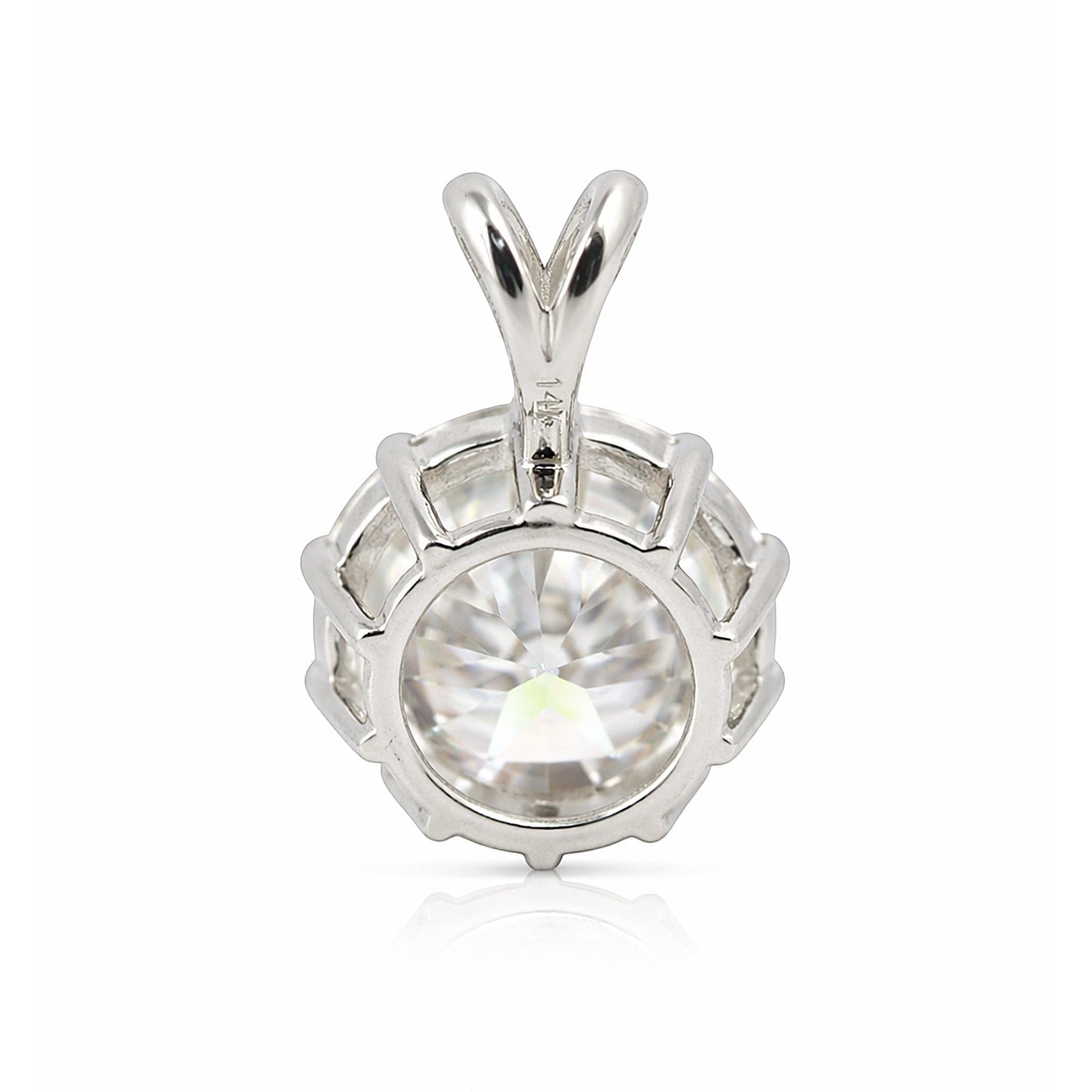 GEMHUB 4.00 Ct round cut lab grown diamond pendant in 18k gold vermeil, VS1 clarity, white color.