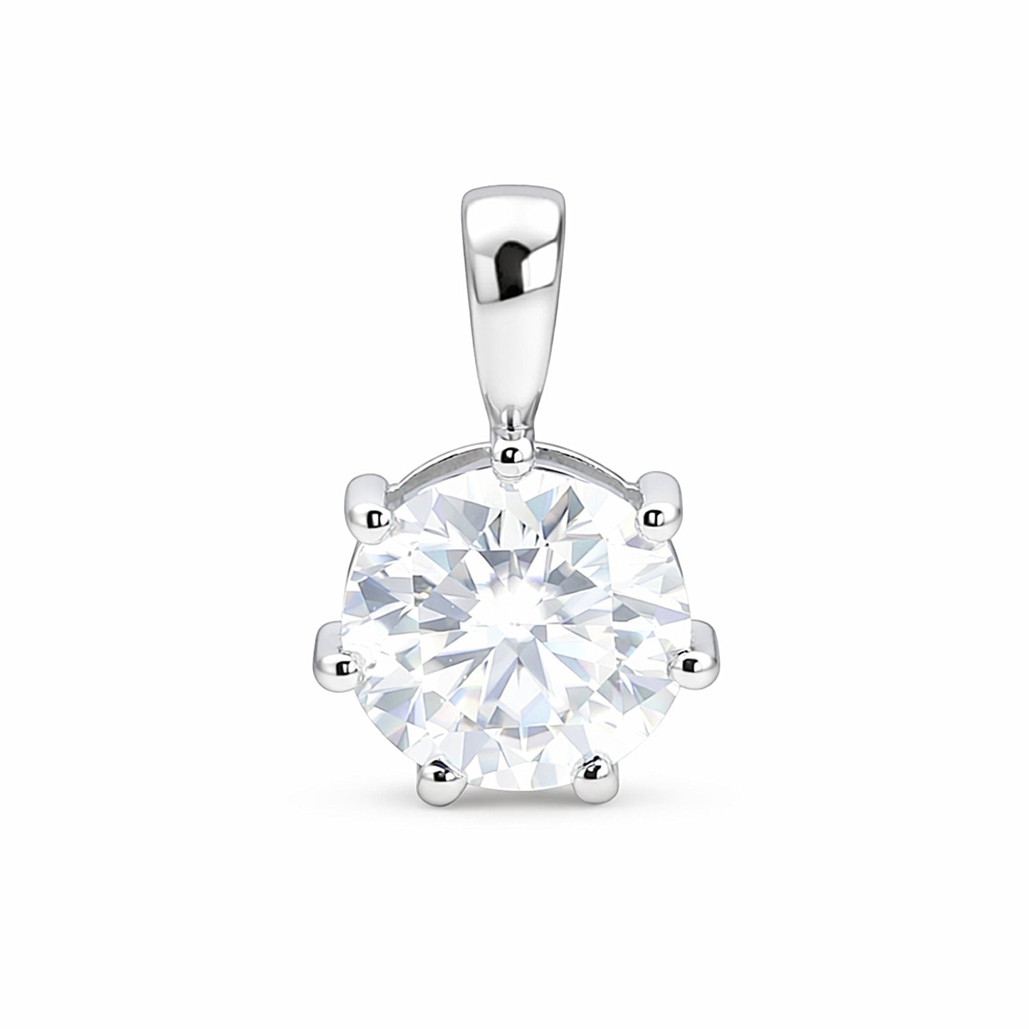 GEMHUB 4 carat round lab diamond solitaire pendant in 18k gold vermeil with VS1 clarity.