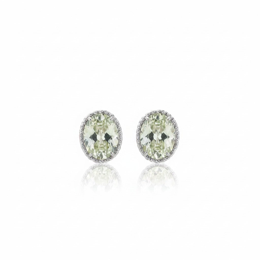 GEMHUB 10ct oval aquamarine dangle earrings in 925 sterling silver with intricate rope-style bezel.