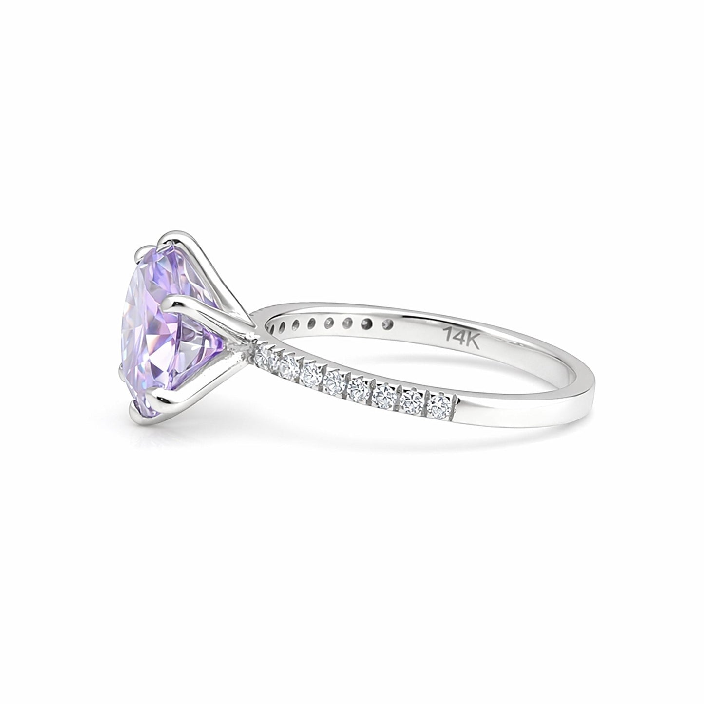 GEMHUB 2.00 Ct round cut blue lab grown diamond ring with VS1 clarity set in 18k gold vermeil.
