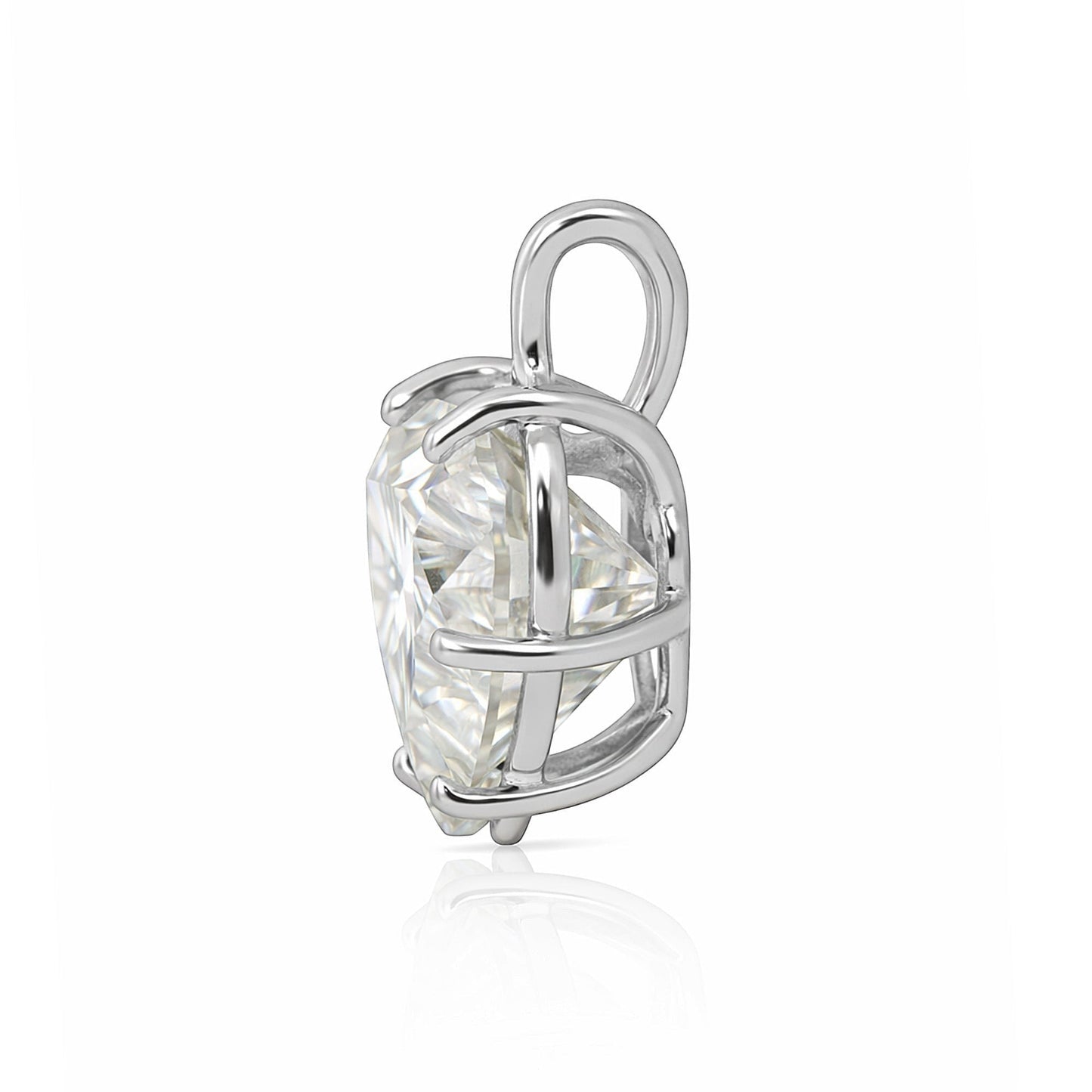 GEMHUB 3.41 Ct heart cut lab grown diamond pendant in 18k gold vermeil, VS1 clarity.