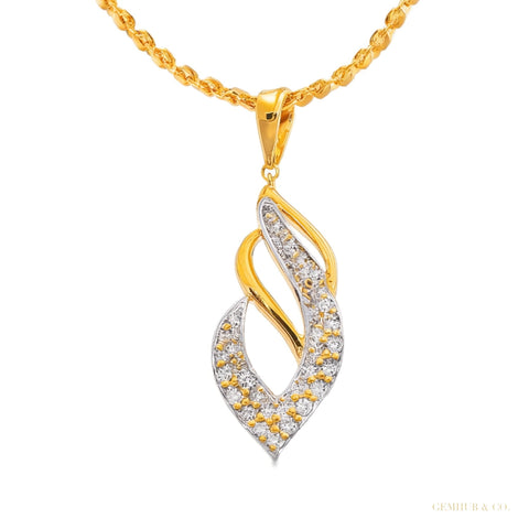 IGI Certified 0.18 Ct. Natural Diamond Pendant in 18K Gold Party Wear For Women – white background main image