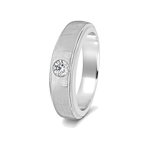 Classic Solitaire Platinum Ring For Men - 950Pt Platinum - GEMHUB