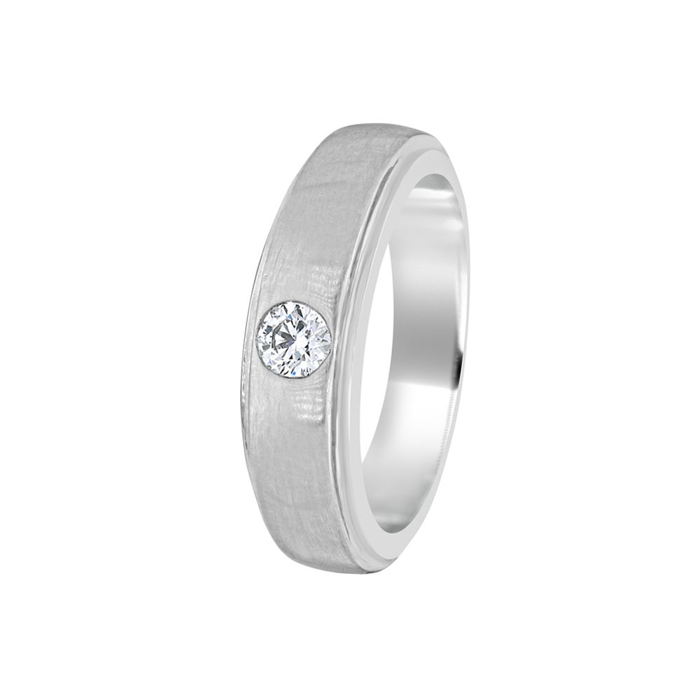 Classic Solitaire Platinum Ring For Men - 950Pt Platinum - GEMHUB