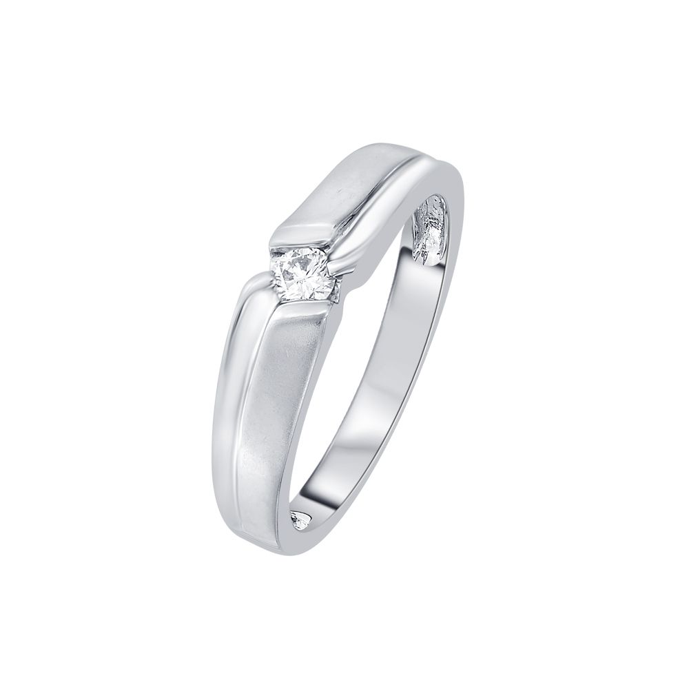 Simple Diamond Finger Ring for Men - 950Pt Platinum - GEMHUB