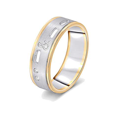 Textured Platinum Men's Ring - 950Pt Platinum - GEMHUB
