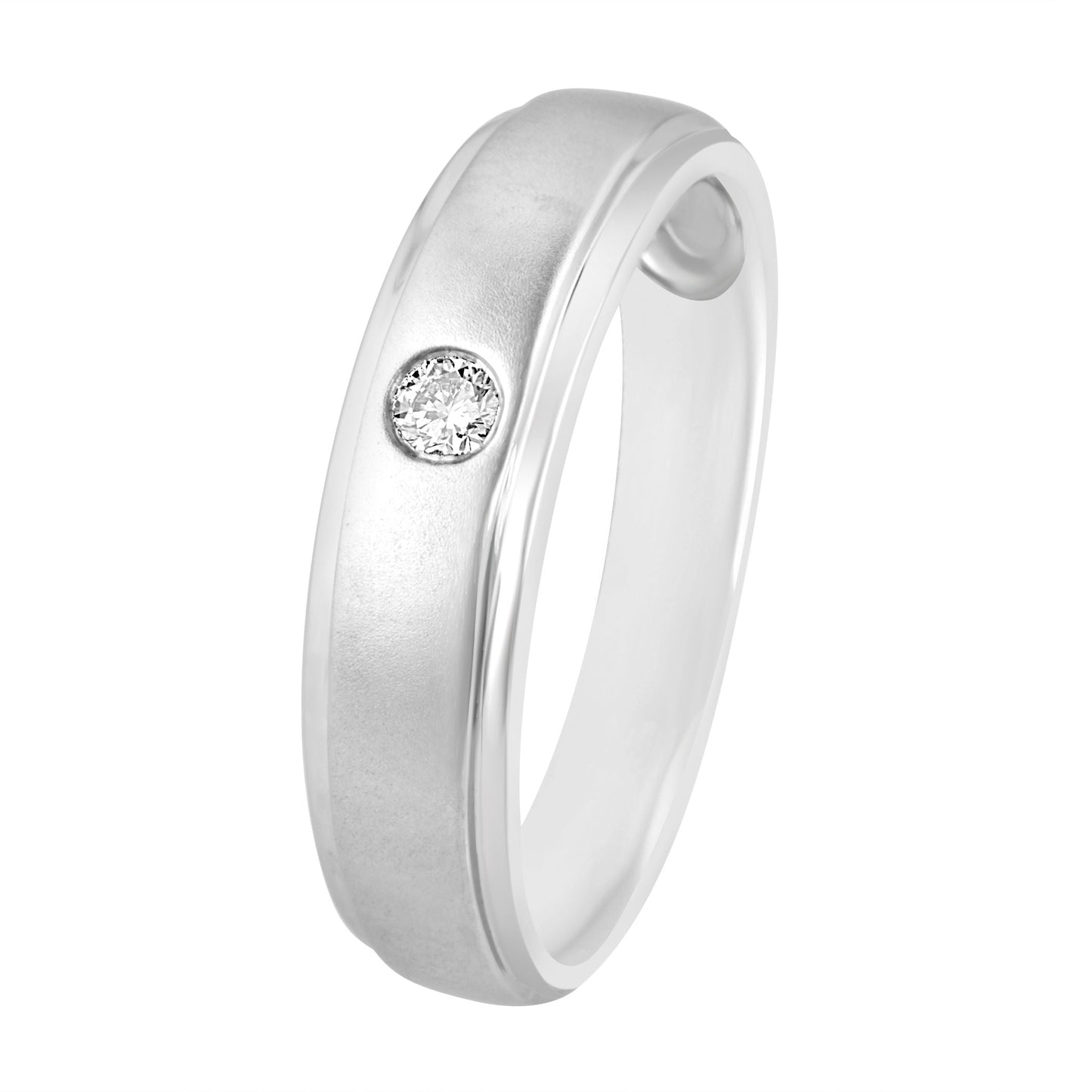 Glossy Diamond and Platinum Ring For Men - 950Pt Platinum - GEMHUB