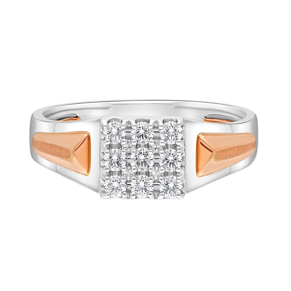 Stylish Dual Toned Men's Diamond Ring - Image 2 - GEMHUB